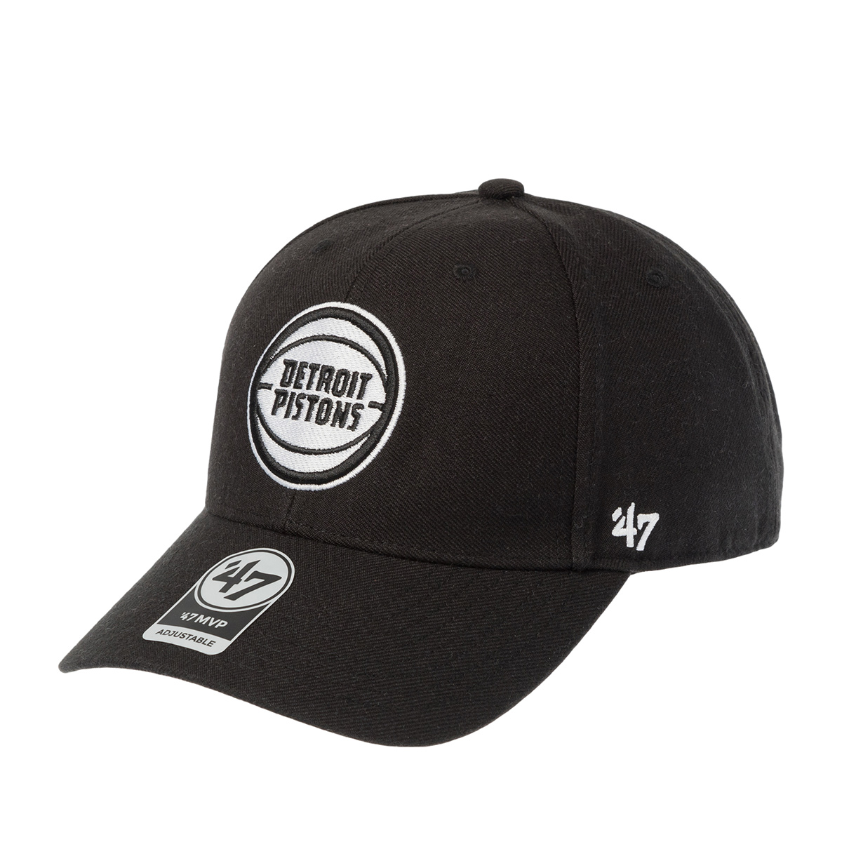 Бейсболка 47 BRAND арт. K-MVP07WBV-BKW Detroit Pistons NBA (черный / белый)