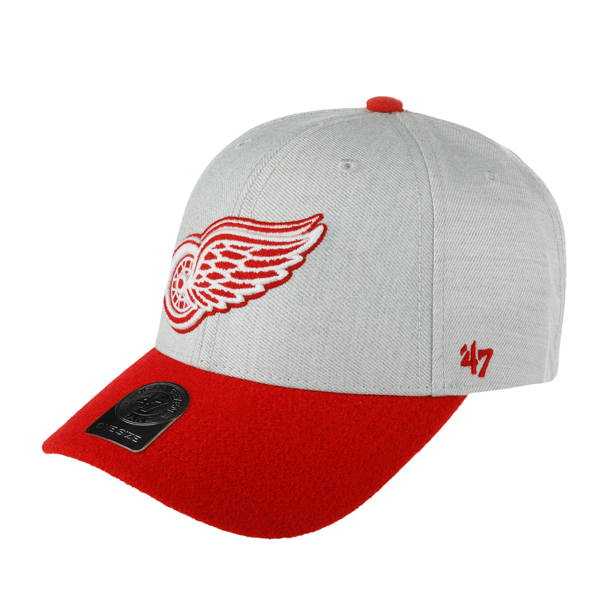 Бейсболка 47 BRAND арт. H-MUNSN05WHS-GY Detroit Red Wings NHL (серый / красный)