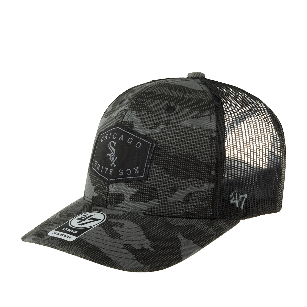 Бейсболка 47 BRAND арт. B-CONVY06CTP-TCM Chicago White Sox MLB (черный камуфляж)