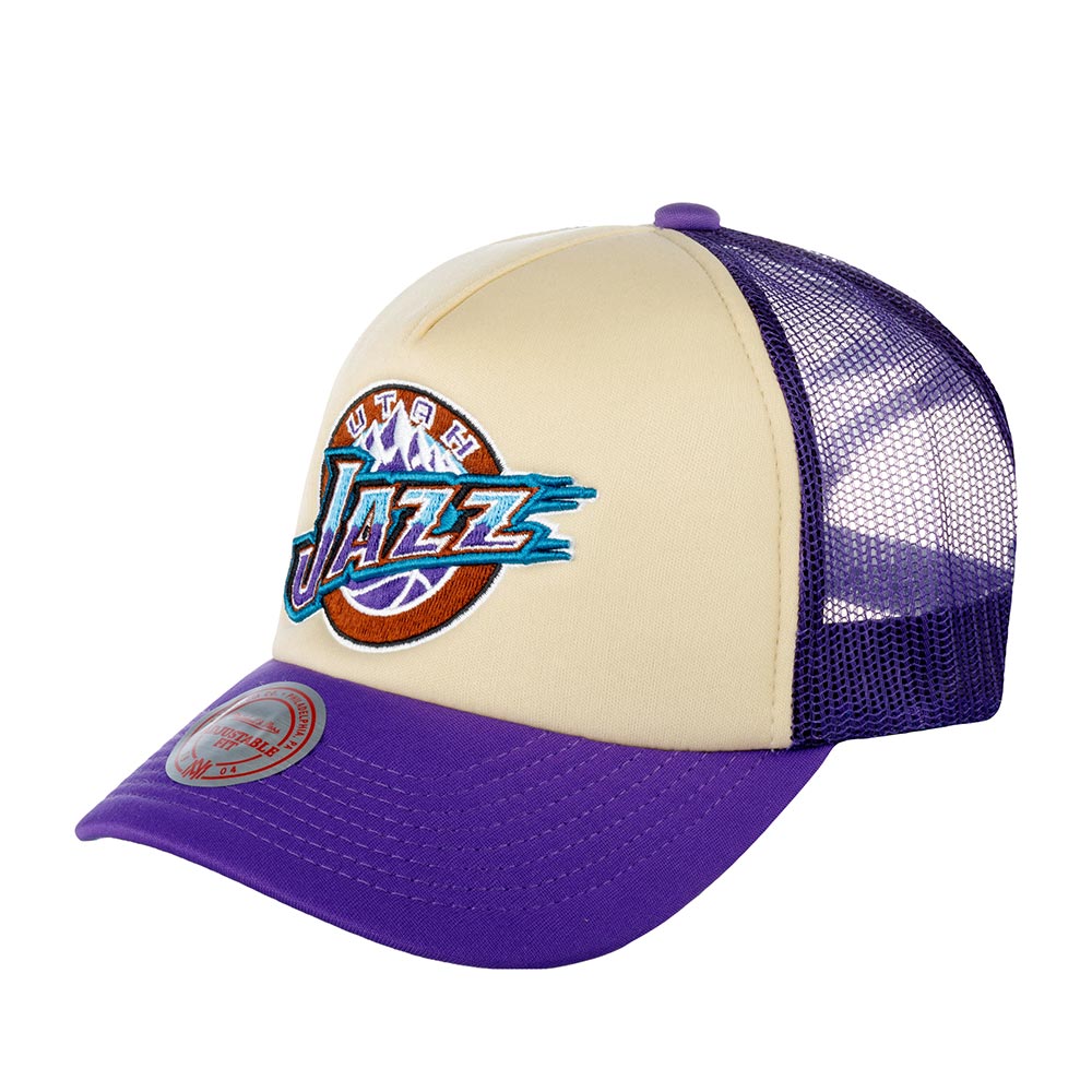 Бейсболка MITCHELL NESS арт. 5HSSSH21323-UJAOFWH Utah Jazz NBA (бежевый / фиолетовый)