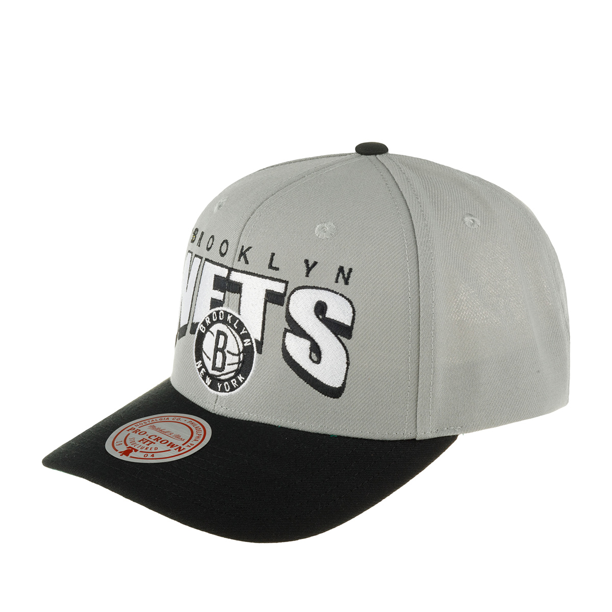 Бейсболка MITCHELL NESS арт. HHSS6638-BNEYYPPPGREY Brooklyn Nets NBA (серый / черный)
