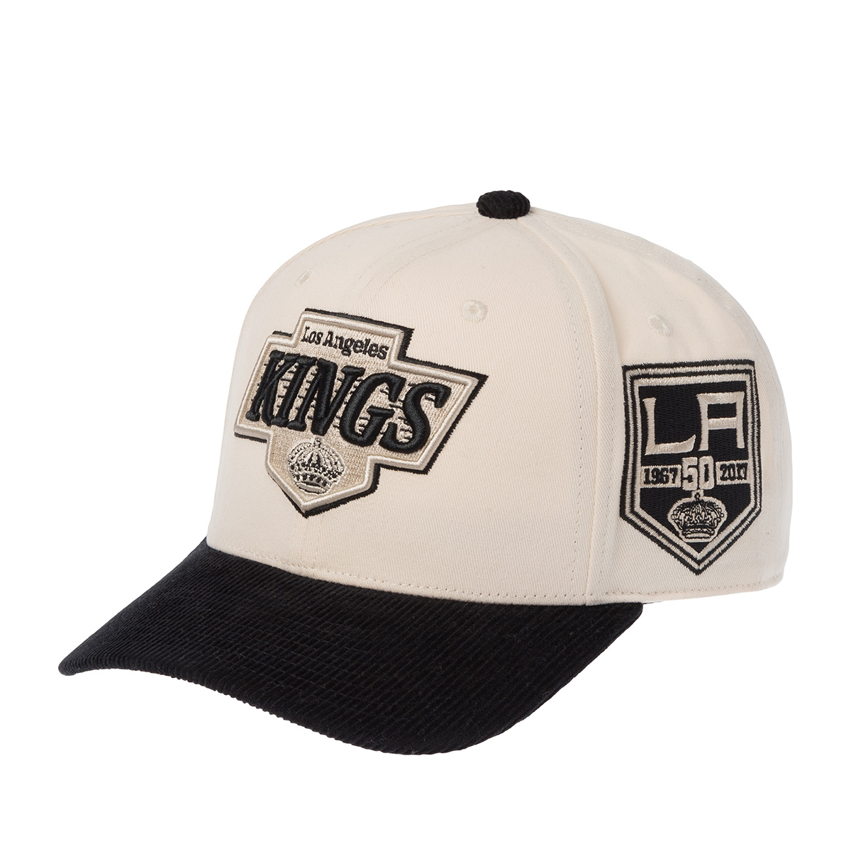 Бейсболка MITCHELL NESS арт. HP16267-LAKOFWH Los Angeles Kings NHL (кремовый / черный)