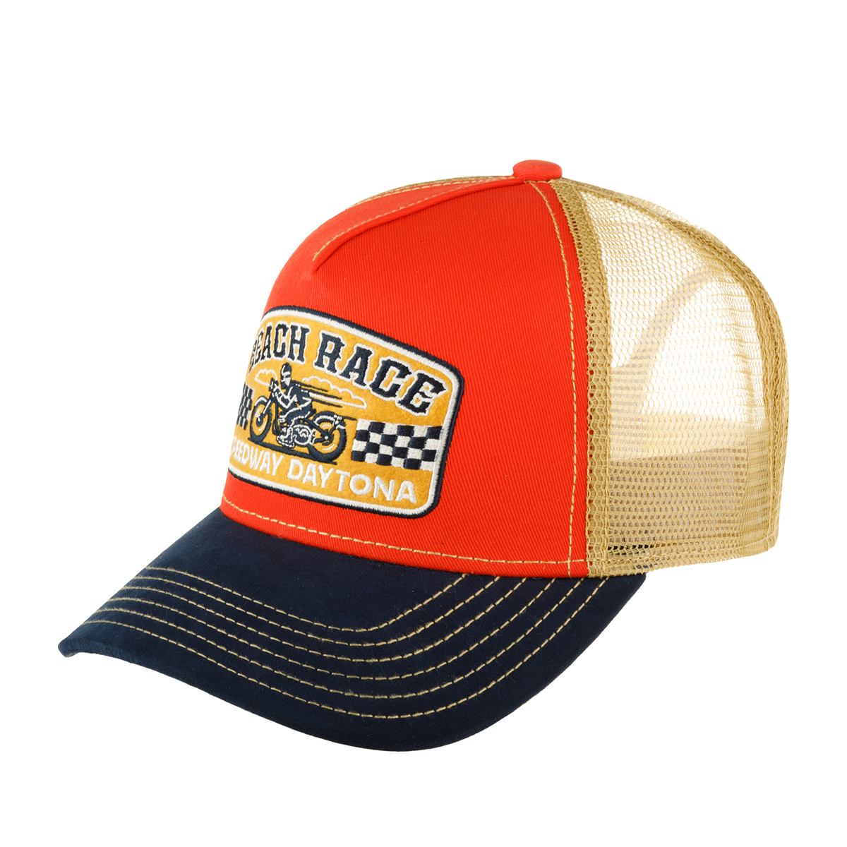 Бейсболка FWS арт. 7761169 TRUCKER CAP BEACH RACE (оранжевый / темно-синий)