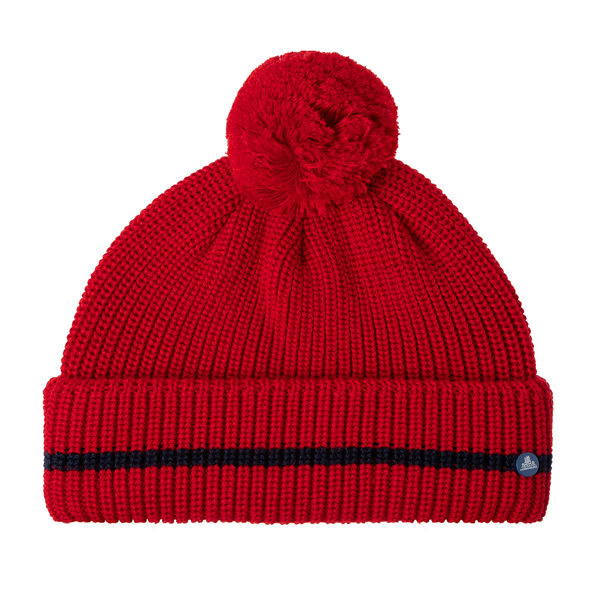 Шапка HAMMABURG арт. 8599389 BEANIE POMPOM (красный / темно-синий)