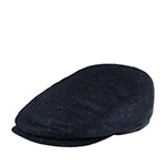 Кепка STETSON арт. 6382301 DRIVER CAP WOOL/SILK CHECK (синий / серый)