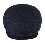 Кепка STETSON арт. 6382301 DRIVER CAP WOOL/SILK CHECK (синий / серый)