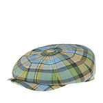 Кепка STETSON арт. 6873302 HATTERAS LINEN CHECK (голубой / зеленый)