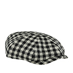 Кепка STETSON арт. 6890202 IRISH CAP HARRIS TWEED (белый / черный)