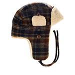 Шапка STETSON арт. 9290308 BOMBER CAP WOOL CHECK (синий / бежевый)