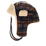 Шапка STETSON арт. 9290308 BOMBER CAP WOOL CHECK (синий / бежевый)