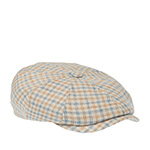 Кепка STETSON арт. 6870204 HATTERAS LINEN/COTTON CHECK SUSTAINABLE (кремовый / голубой)