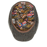 Кепка STETSON арт. 6840544 HATTERAS HERRINGBONE HARRIS TWEED GARAGE THEME (оливковый / черный)