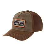 Бейсболка STETSON арт. 7751501 TRUCKER CAP COTTON LINEN STRIPE (оливковый / коричневый)