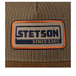Бейсболка STETSON арт. 7751501 TRUCKER CAP COTTON LINEN STRIPE (оливковый / коричневый)