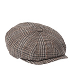 Кепка STETSON арт. 6840359 HATTERAS CHECK VIRGIN WOOL/SILK CERRUTI (темно-коричневый / бежевый)