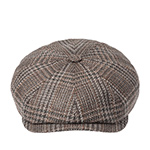 Кепка STETSON арт. 6840359 HATTERAS CHECK VIRGIN WOOL/SILK CERRUTI (темно-коричневый / бежевый)