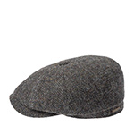 Кепка STETSON арт. 6840545 HATTERAS HERRINGBONE HARRIS TWEED (черный / оливковый)