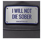 Бейсболка JOHN HATTER арт. 1-1054-U00 I Will Not Die Sober (темно-серый)