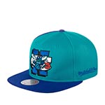 Бейсболка MITCHELL NESS арт. 6MUSSH21299-CHOTLPR Charlotte Hornets NBA (бирюзовый / фиолетовый)