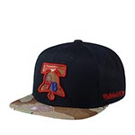 Бейсболка MITCHELL NESS арт. HHSS1101-P76YYPPPBLCK Philadelphia 76Ers NBA (черный / коричневый)