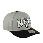 Бейсболка MITCHELL NESS арт. HHSS6638-BNEYYPPPGREY Brooklyn Nets NBA (серый / черный)