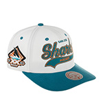Бейсболка MITCHELL NESS арт. HHSS7286-SJSYYPPPWHIT San Jose Sharks NHL (бирюзовый / белый)