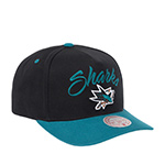 Бейсболка MITCHELL NESS арт. HP9354-SJSBLCK San Jose Sharks NHL (черный / бирюзовый)