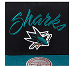 Бейсболка MITCHELL NESS арт. HP9354-SJSBLCK San Jose Sharks NHL (черный / бирюзовый)
