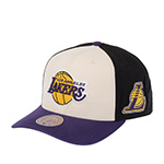 Бейсболка MITCHELL NESS арт. HP15010-LALOFWH Los Angeles Lakers NBA (кремовый / фиолетовый)